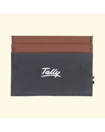 Houston Card Wallet- Grey with Tan